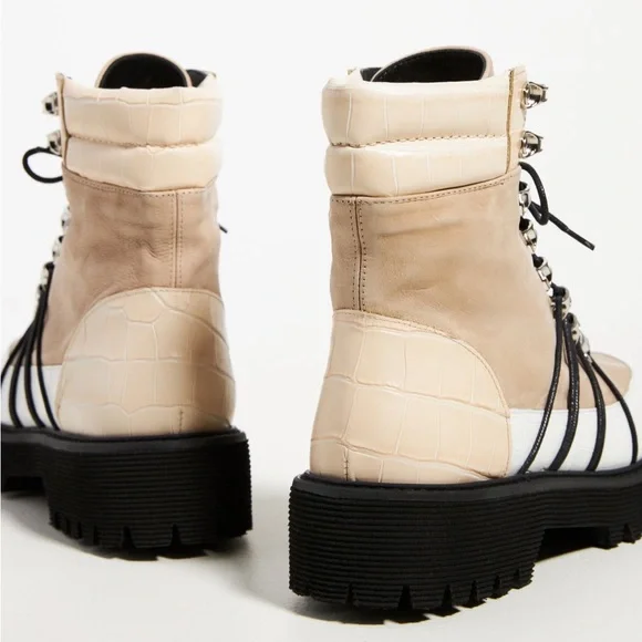 Freda Salvador Claudia Lace-Up Boots in Khaki - Picture 3 of 11